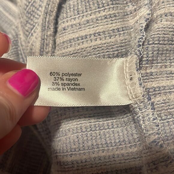 LANE BRYANT- Plus Blue Striped Soft Knit Sleeveless Maxi Dress Ruffle Hem, 18/20 - Picture 9 of 13